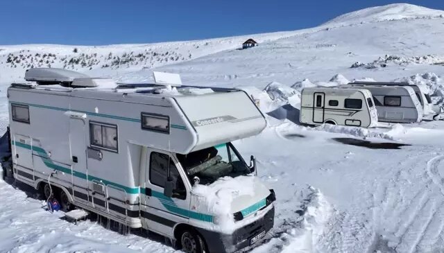 Erciyes Dağı, karavan tutkunlarının yeni kış rotası haline geldi
