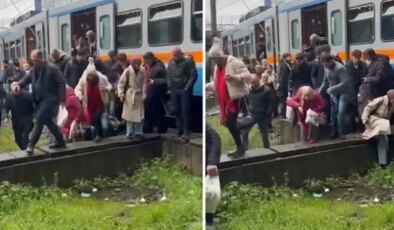 Esenler’de raydan çıkan metro nedeniyle yolcular tahliye edildi