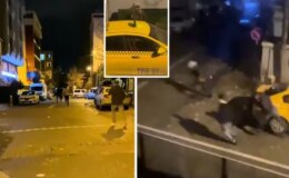 Önce taksiyi soymaya çalıştı, sonra şoförleri palayla kovaladı