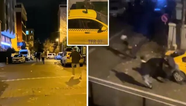 Önce taksiyi soymaya çalıştı, sonra şoförleri palayla kovaladı