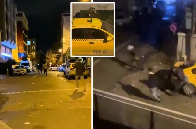 Önce taksiyi soymaya çalıştı, sonra şoförleri palayla kovaladı