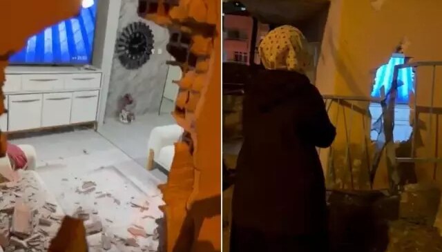 Evinde otururken kamyonetin çarptığı duvarın altında kalarak yaralandı