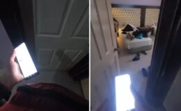 Evine sipariş götürdüğü kadını kayda alıp paylaştı: Giydiği şey giydiği bölgeyi kapatmamış