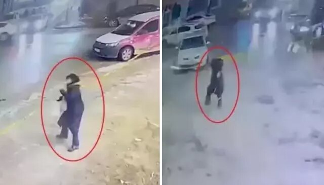 Faciaya ramak kaldı! Düşen buz kütlesinden saniyelerle kurtuldu