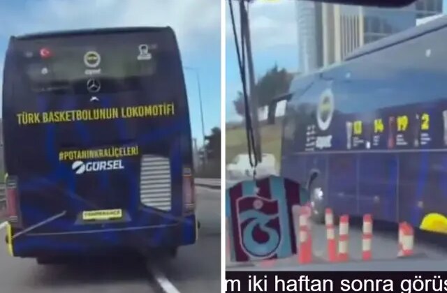 Fenerbahçe otobüsünü gören Trabzonspor taraftarı kendinden geçti