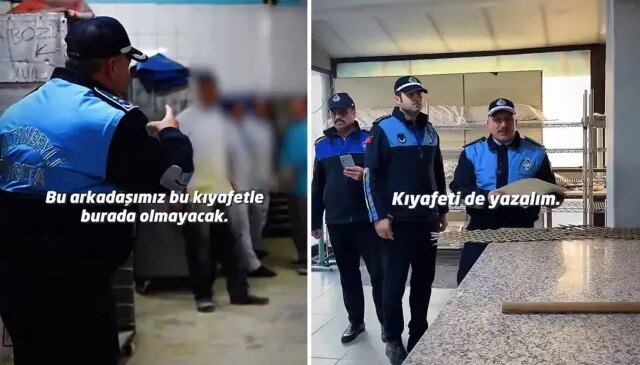 Fırına denetime giden zabıta ekiplerini şaşırtan manzara: Bu kıyafetle olmaz