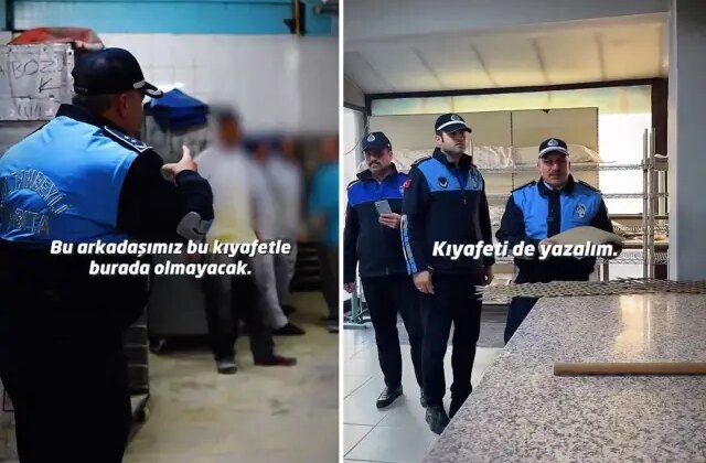 Fırına denetime giden zabıta ekiplerini şaşırtan manzara: Bu kıyafetle olmaz