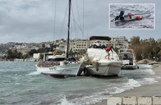 Fırtınada yaprak gibi savruldular: Bodrum’da 8 tekne kıyıya vurdu
