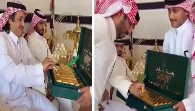 Gelin’in erkek kardeşi, damadın ailesine 24 ayar altın külçe dağıttı