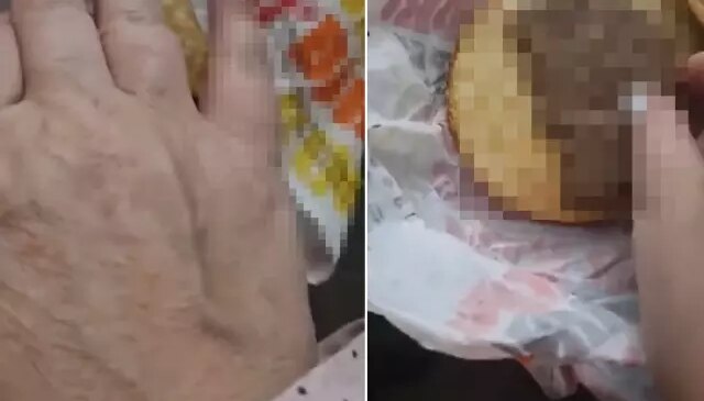 Hamburger siparişi veren vatandaş, paketi açınca kabusu yaşadı