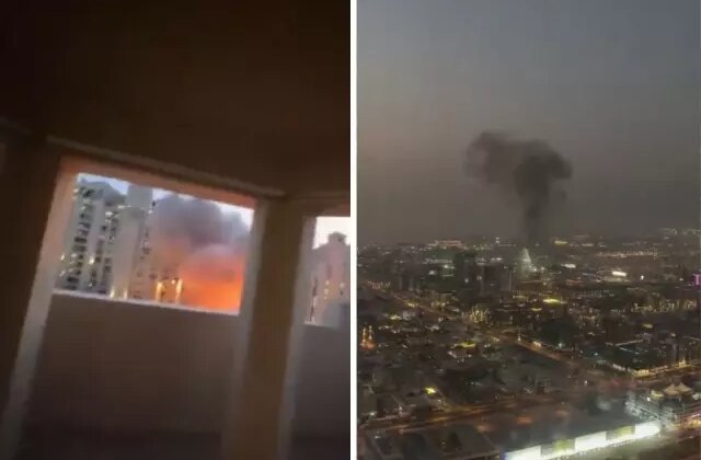 İran füzeleri Dubai’ye düştü! Korkunç anlar kameralarda
