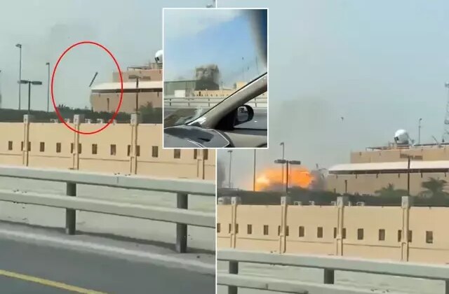 İran’ın Bahreyn’deki ABD donanma üssünü vurduğu anlar kamerada