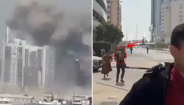 İran’ın vurduğu Abu Dabi’de son durum! Kucağında çocukla sığınağa koştu