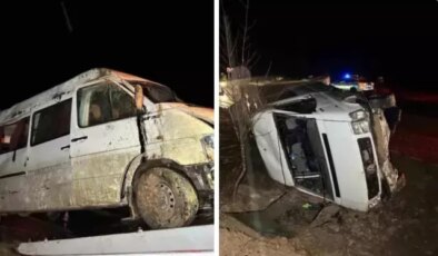 İşçi servisi şarampole devrildi! Çok sayıda yaralı var