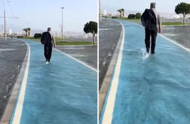 İzmir’de yağış hayatı felç etti, yollar göle döndü