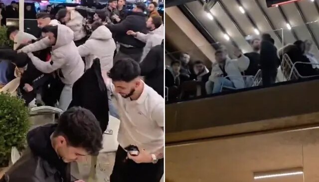 Kafeyi savaş alanına çeviren kavga! Kahve içip böyle izlediler