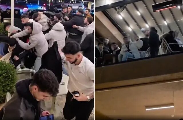 Kafeyi savaş alanına çeviren kavga! Kahve içip böyle izlediler