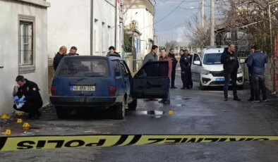 Enişteye aracına binerken kurşun yağmuru