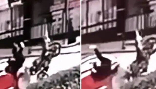 Kamyonet ve otomobile çarpıp takla atan motosikletin sürücüsü yaralandı