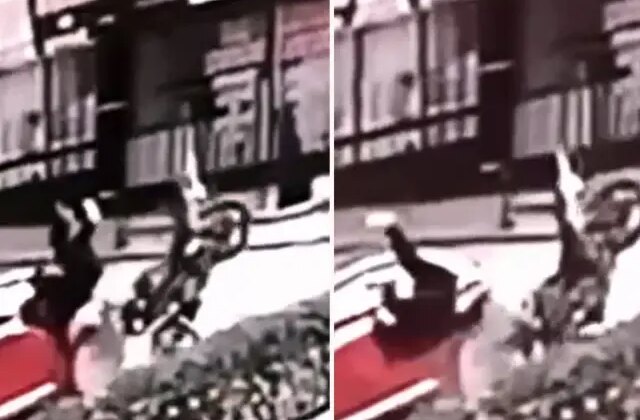 Kamyonet ve otomobile çarpıp takla atan motosikletin sürücüsü yaralandı