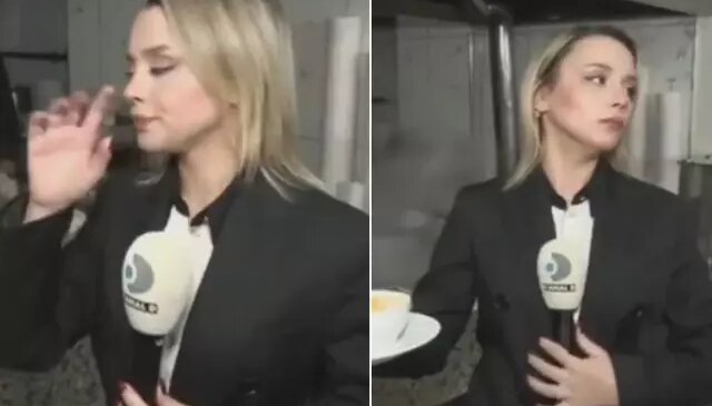 Kanal D muhabirinin zor anları! Şekilden şekile girdi