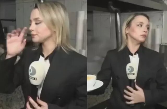 Kanal D muhabirinin zor anları! Şekilden şekile girdi