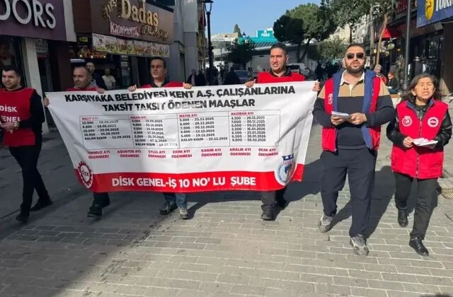 Karşıyaka’da işçiler sokağa indi! 7 aydır maaş yok, alacakları 400 bin TL