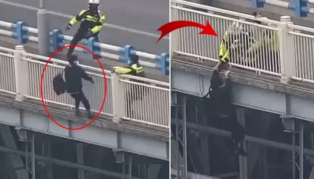 Köprüde can pazarı! Atlamak üzereyken polisler son anda ipten aldı