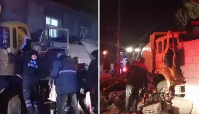 Kullandığı kamyonun kontrolünü kaybedince evin içine girdi