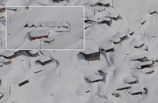 Kutuplar değil Karadeniz! Kar evleri yuttu