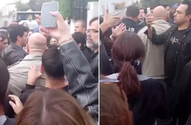 Liseyi karıştıran müstehcen fotoğraf! Protesto sırasında arbede yaşandı