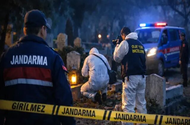 Mezarlıkta iple boğularak öldürülmüş kadın cesedi bulundu