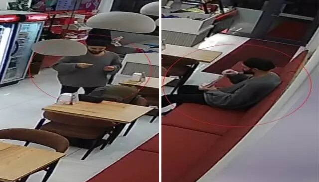 Mide bulandıran anlar! Çiğ köfte dükkanında sipariş ettiği dürüme sakal kılı koydu