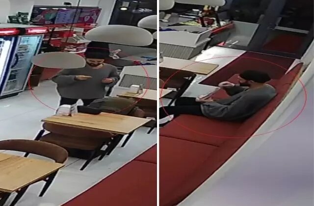 Mide bulandıran anlar! Çiğ köfte dükkanında sipariş ettiği dürüme sakal kılı koydu