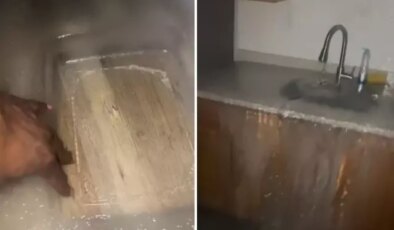 Musluğu açık unuttu, tüm evi buz tuttu