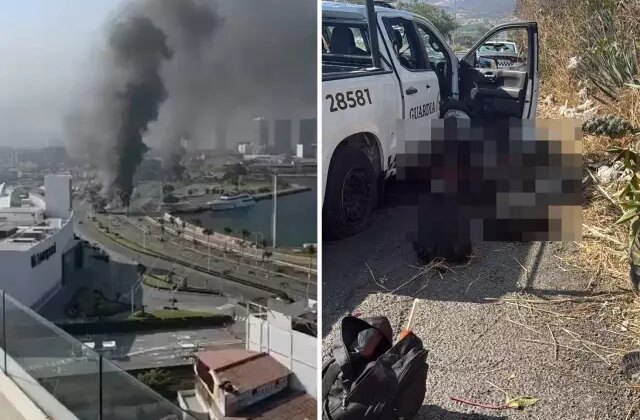 İşte Meksika’dan ilk görüntüler! Polisleri öldürüp yol kenarına attılar