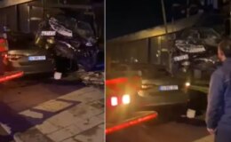 Ortalığı savaş alanına çevirdi! Otomobil araçların üstünden uçup iş yerine daldı