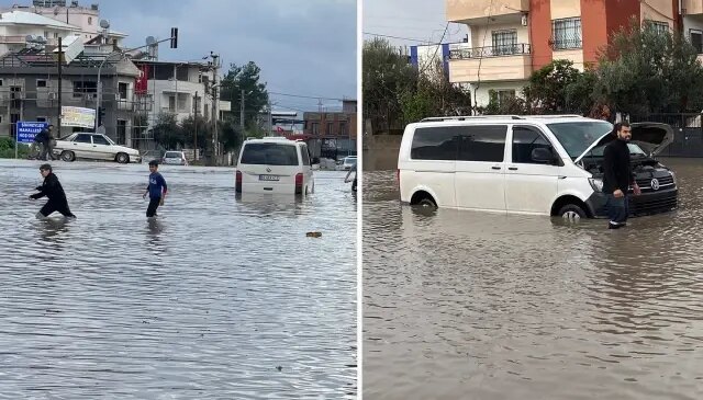 Osmaniye’de sağanak; yollar göle döndü, araçlar mahsur kaldı