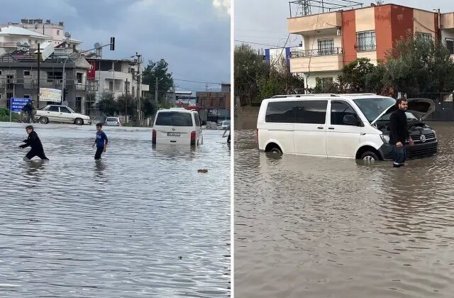 Osmaniye’de sağanak; yollar göle döndü, araçlar mahsur kaldı