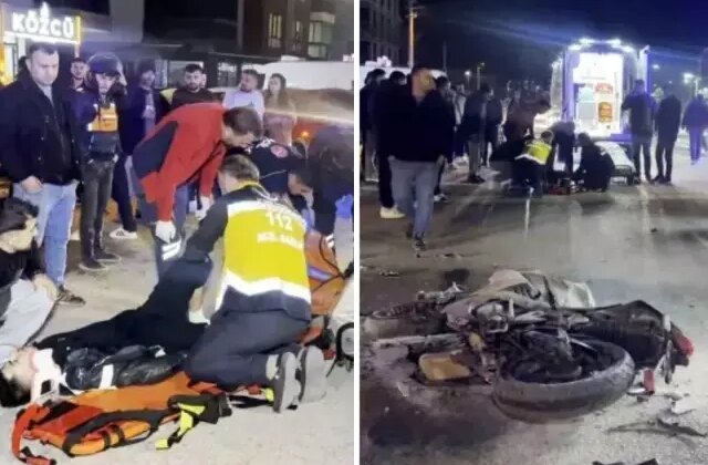 Otomobil ile motosiklet çarpıştı! Metrelerce savruldu, durumu ağır