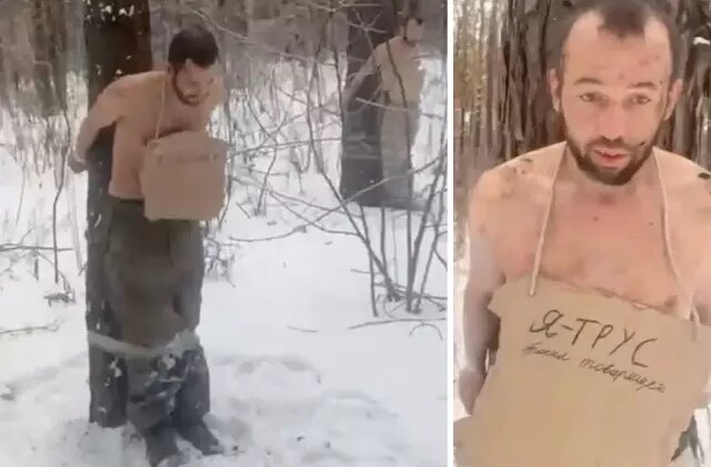 Rus komutan, kendi askerlerini soyup dondurucu soğukta ağaçlara bağladı