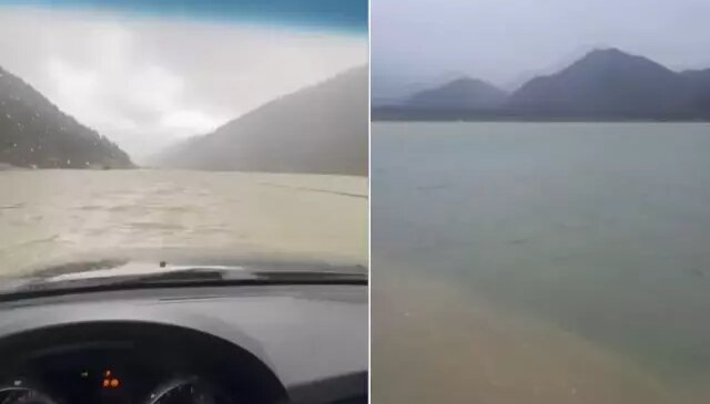 Saatlerdir dehşeti yaşıyorlar! Burası göl değil iki ili birbirine bağlayan kara yolu