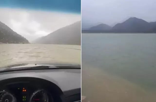 Saatlerdir dehşeti yaşıyorlar! Burası göl değil iki ili birbirine bağlayan kara yolu