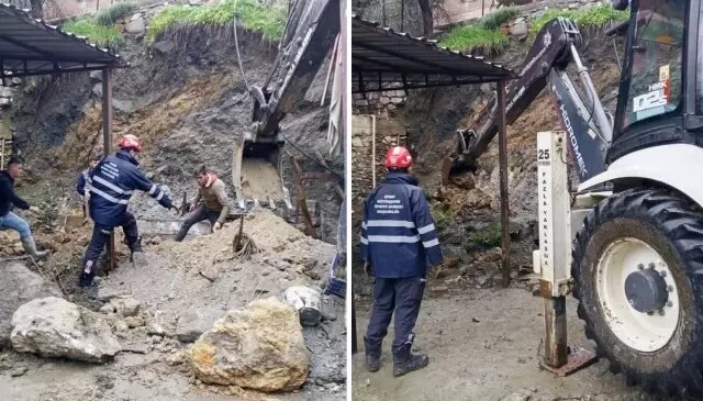 Sağanak yağış istinat duvarını yıktı! 4 koyun telef oldu