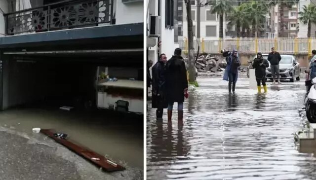 Sağanak yağış İzmir ve Muğla’yı felç etti! Yollar göle döndü, trafik kilitlendi