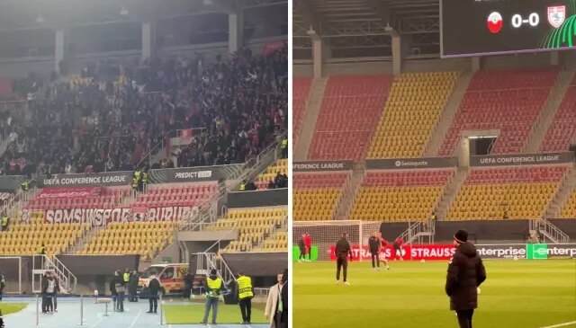 Samsunspor taraftarı deplasmanı iç sahaya çevirdi