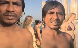 Sapığa bak sen! Denize giren 2 genç kızı gizlice kayda aldı