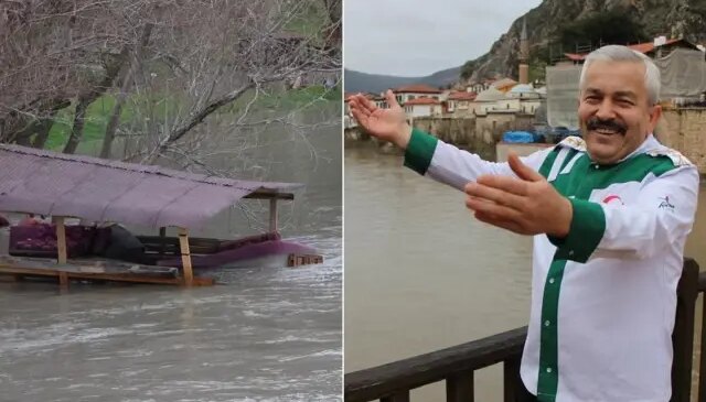Su seviyesi 2 metre yükseldi, piknik masaları akıntıya kapıldı