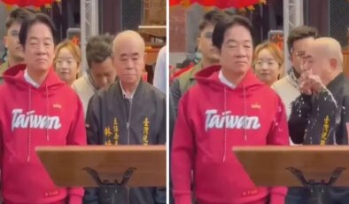 Yıllarca konuşulacak görüntüler! Tapınak başkanı, Cumhurbaşkanının üzerine istifra etti