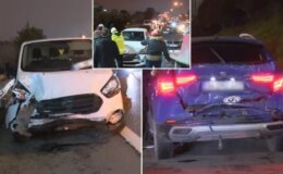 TEM Otoyolu’nda 8 araç birbirine girdi! Trafik kilitlendi